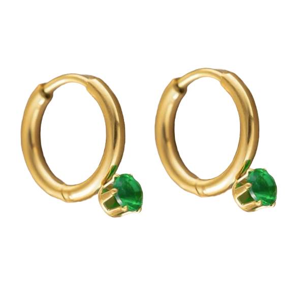 Argollas Mini Melody Verde